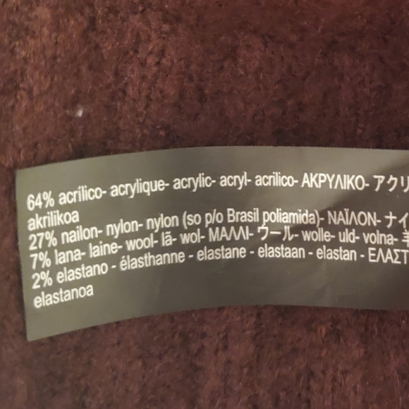 Zara | Soft Knit Oversized Crew Neck Sweater | Burgundy | Size S - Picture 3 of 3